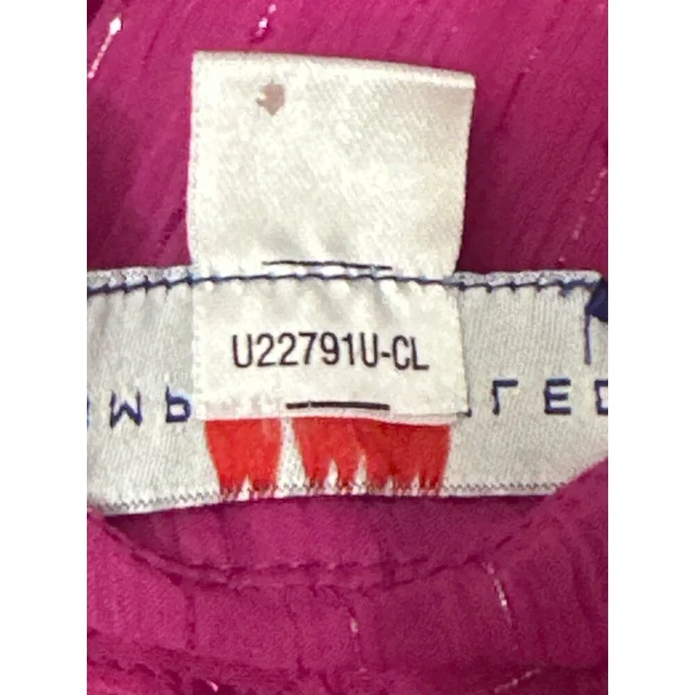 Simply Styled by Sears Sheer XL Fuschia Pink Long Sleeve Blouse Keyhole Neckline - Picture 8 of 10